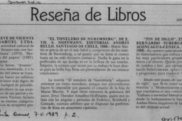 Reseña de libros  [artículo] Marino Muñoz Lagos.