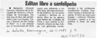 Editan libro a sanfelipeño  [artículo].