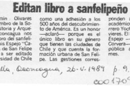 Editan libro a sanfelipeño  [artículo].