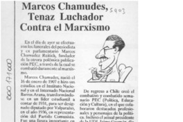 Marcos Chamudes, tenaz luchador contra el marxismo  [artículo].