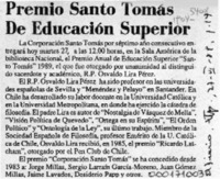 Premio Santo Tomás de Educación Superior  [artículo].
