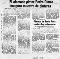 El afamado pintor Pedro Olmos inaugura muestra de pinturas  [artículo].
