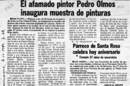 El afamado pintor Pedro Olmos inaugura muestra de pinturas  [artículo].