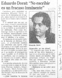 Eduardo Dorat, "No escribir es un fracaso inminente"