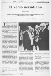 El verso nerudiano  [artículo] Enrique Araya.