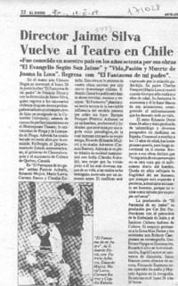 Director Jaime Silva vuelve al teatro en Chile