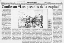 Confiesan "Los pecados de la capital"  [artículo].