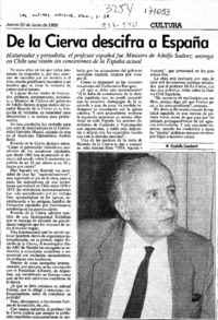 De la Cierva descifra a España  [artículo] Rodolfo Gambetti.