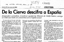 De la Cierva descifra a España  [artículo] Rodolfo Gambetti.