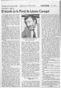 El triunfo (a lo pirro) de Lázaro Carvajal