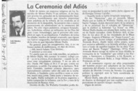 La ceremonia del adiós  [artículo] Luis Sánchez Latorre.