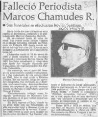 Falleció periodista Marcos Chamudes R.  [artículo].