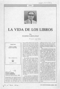 La vida de los libros  [artículo] Eugenio García-Díaz.