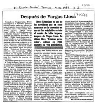 Después de Vargas Llosa  [artículo] Wellington Rojas Valdebenito.