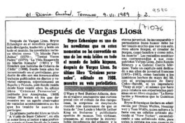 Después de Vargas Llosa  [artículo] Wellington Rojas Valdebenito.
