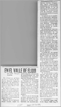 En el valle de Elqui  [artículo] José Vargas Badilla.