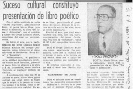 Suceso cultural constituyó presentación de libro poético  [artículo].