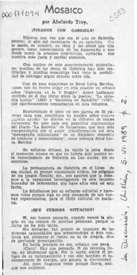 Mosaico  [artículo] Abelardo Troy.