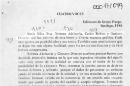 Cuatro voces  [artículo] J. A. M.