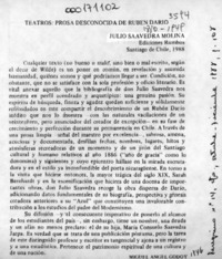Teatros, prosa desconocida de Rubén Darío  [artículo] Miguel Angel Godoy.