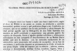 Teatros, prosa desconocida de Rubén Darío  [artículo] Miguel Angel Godoy.