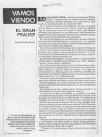 El gran fraude  [artículo] Carlos Godoy Rocca.