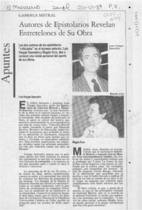 Gabriela Mistral, autores de epistolarios revelan entretelones de su obra  [artículo].