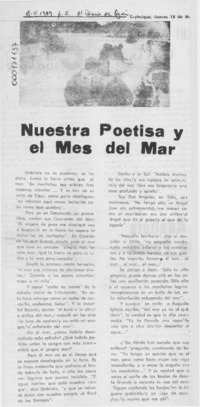 Nuestra poetisa y el mes del mar