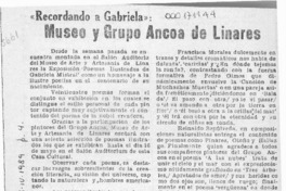 Museo y Grupo Ancoa de Linares  [artículo] Paz Olea Carrillo.