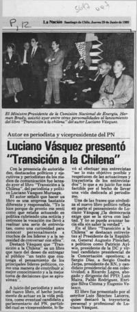 Luciano Vásquez presentó "Transición a la chilena"