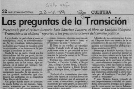 Las preguntas de la transición  [artículo] Rodolfo Gambetti.