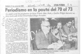 Periodismo en la pauta del 70 al 73