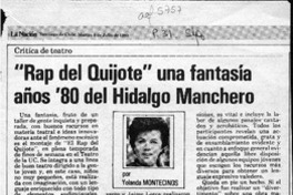 "Rap del Quijote" una fantasía años '80 del hidalgo manchero