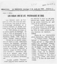 Luis Durand, uno de los postergados de Chile  [artículo].