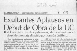 Exultantes aplausos en debut de obra de la UC  [artículo].