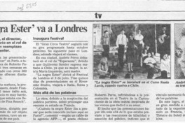 "La Negra Ester" va a Londres