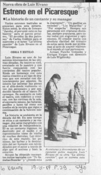 Estreno en el Picaresque  [artículo].