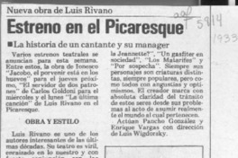 Estreno en el Picaresque  [artículo].