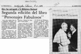 Segunda edición del libro "Personajes fabulosos"  [artículo].