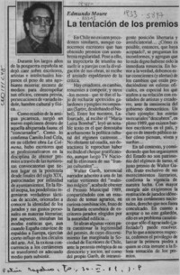 La tentación de los premios  [artículo] Edmundo Moure.