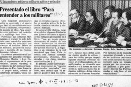 Presentado el libro "Para entender a los militares"  [artículo].