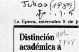 Distinción académica a Osvaldo Lira  [artículo].