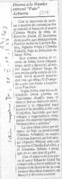 Drama a lo Hamlet estrenó "Pato Achurra"