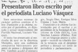 Presentaron libro escrito por el periodista Luciano Vásquez  [artículo].