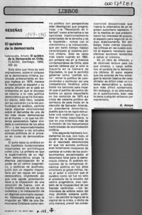 El quiebre de la democracia  [artículo] G. Arroyo.