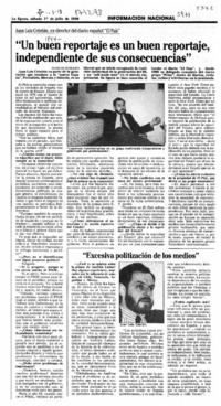 "Un buen reportaje es un buen reportaje, independiente de sus consecuencias"  [artículo] Marcos Robledo.