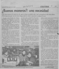 Buenas maneras? una necesidad  [artículo] Rodolfo Gambetti.