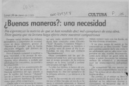 Buenas maneras? una necesidad  [artículo] Rodolfo Gambetti.