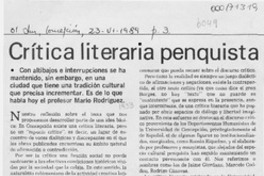 Crítica literaria penquista  [artículo].