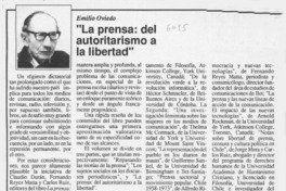 "La prensa, del autoritarismo a la libertad"  [artículo] Emilio Oviedo.